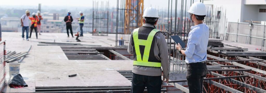 Ready mix concrete used in commercial construction projects
