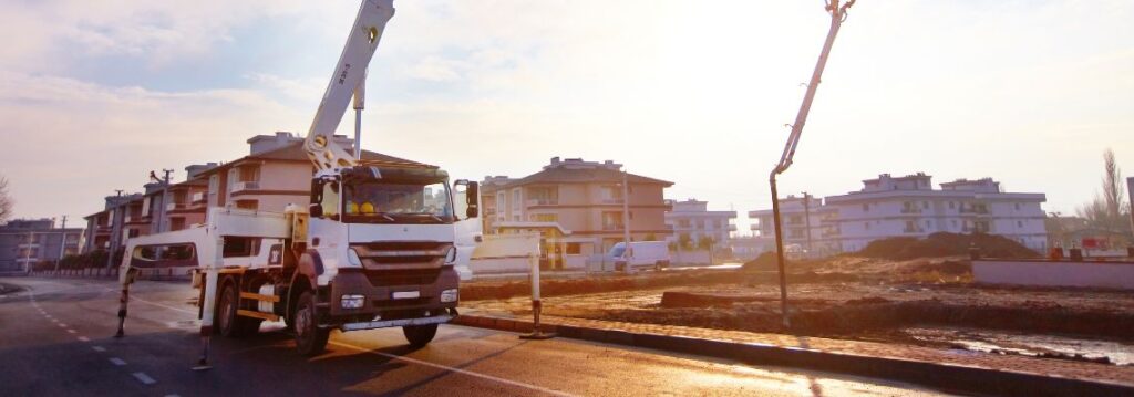 Ready mix concrete delivery construction project