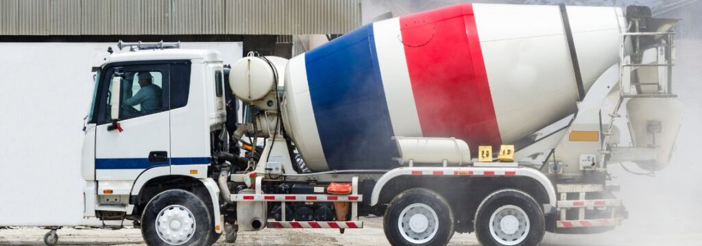 Ready mix concrete delivery for construction project