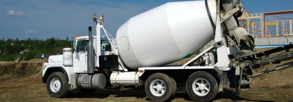On site ready mix concrete delivery by truck